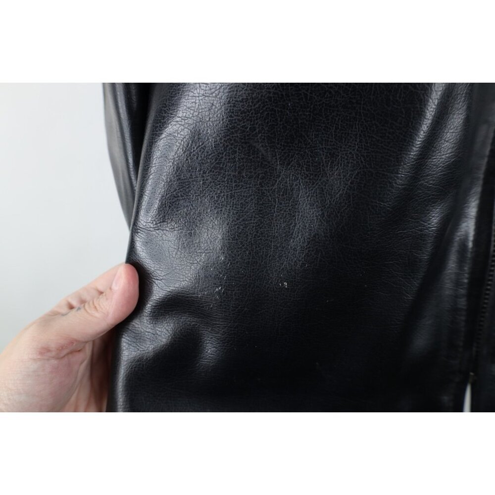 Vtg 70s Streetwear Mens Medium Distressed Faux Leather Motorcycle Jacket Japan - Picture 6 of 16